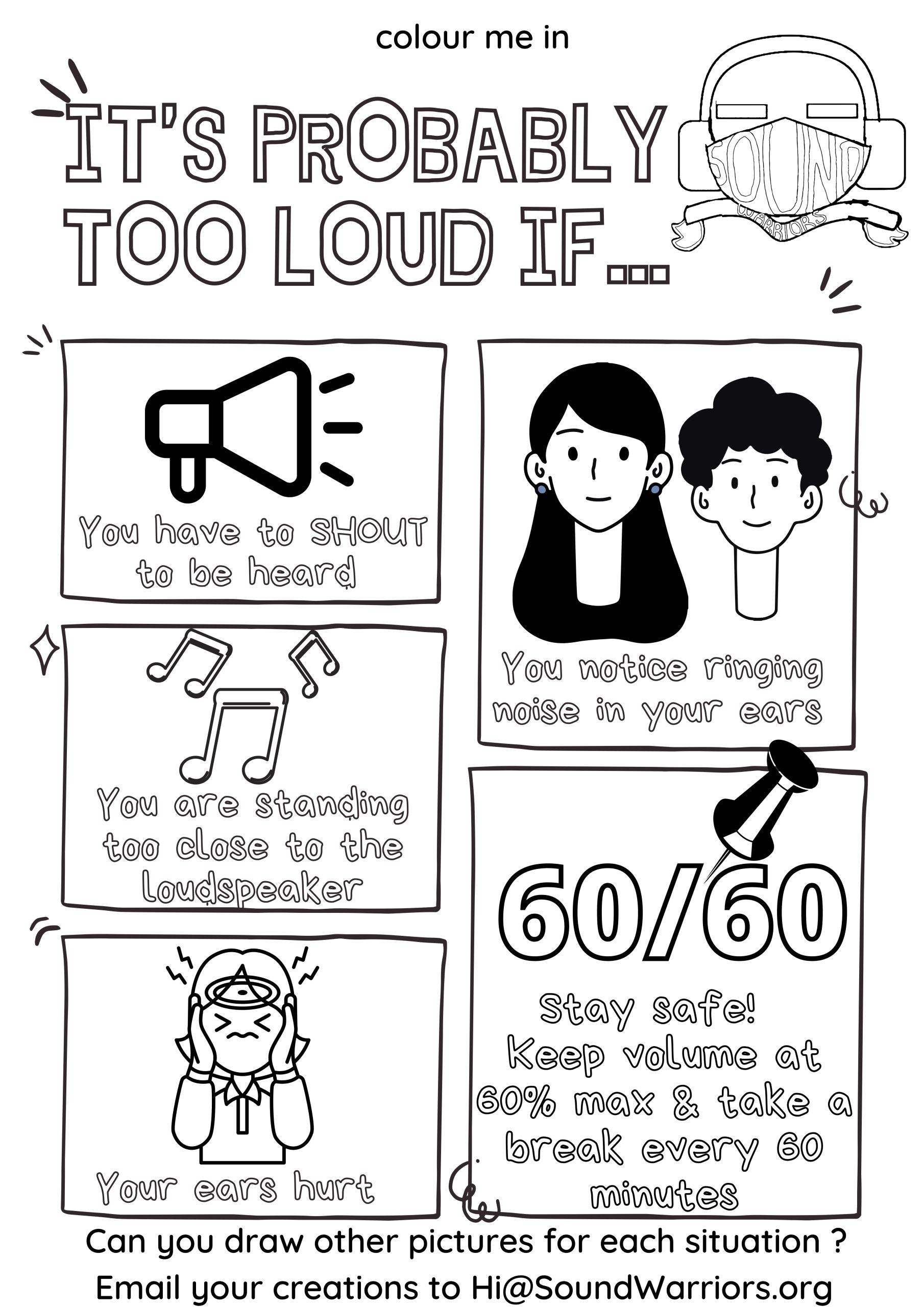 How Loud is Too Loud colouring sheet-3